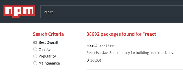 react npm